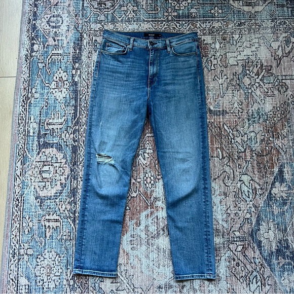 Hudson Jeans Denim - Hudson Holly High-Rise Skinny Jeans Size 30 Ripped Knee Distressed Ankle Length